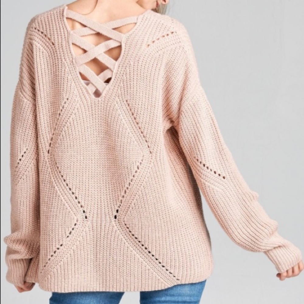 3 left!! Criss Cross Oversized Chunky Sweater